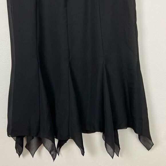 Vintage Black Whimsigoth Fairy Witchy Midi Skirt Sheer Lined 90’s Size 10 - Picture 2 of 13